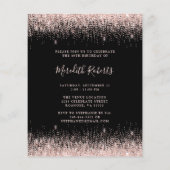 Budget Champagne Toast Zwart 40e Verjaardag Uitnod (Achterkant)