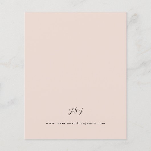 Budget ChampagneBeigeOranjeRustiek Bloemenbruiloft (Achterkant)