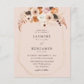 Budget ChampagneBeigeOranjeRustiek Bloemenbruiloft (Voorkant)