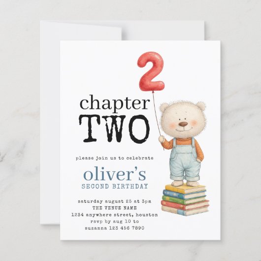 Budget Chapter Two Bear Book Boy 2nd Birthday (Voorkant)