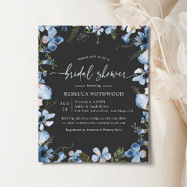 Budget Charcoal Blue Boho Bridal Shower
