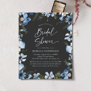 Budget Charcoal Blue Chic Bridal Shower