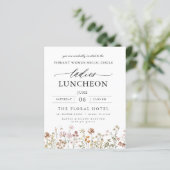 Budget Charity Lunch Wildflower Uitnodiging (Staand voorkant)