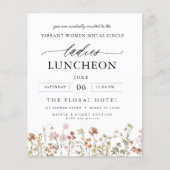 Budget Charity Lunch Wildflower Uitnodiging (Voorkant)