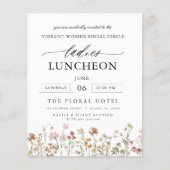 Budget Charity Lunch Wildflower Uitnodiging Flyer (Voorkant)