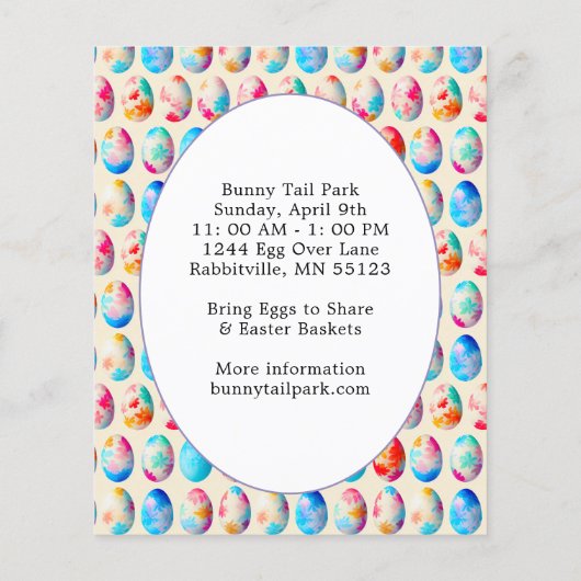 Budget Charmant Gnome & Basket Easter Egg Hunt Flyer (Achterkant)