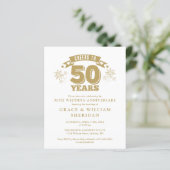 Budget Cheers 50th Anniversary Foto Uitnodiging (Staand voorkant)