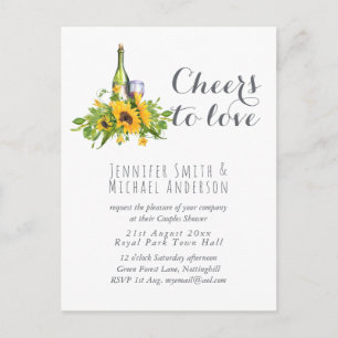 Budget Cheers to Love Wine Tasting Invitation Briefkaart