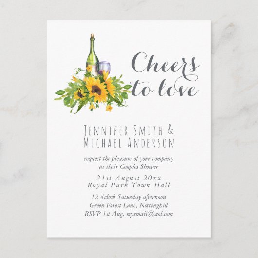 Budget Cheers to Love Wine Tasting Invitation Briefkaart (Voorkant)
