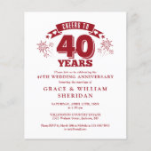 Budget Cheers to Ruby 40th Jubileum Uitnodigen (Voorkant)