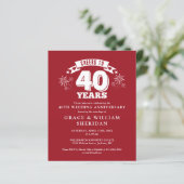 Budget Cheers to Ruby 40th Jubileum Uitnodigen (Staand voorkant)