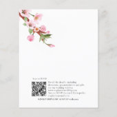 Budget Cherry Blossom Bird QR Evening Party Invite (Achterkant)
