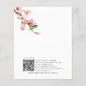 Budget Cherry Blossom Blue Bird QR Wedding Invite (Achterkant)