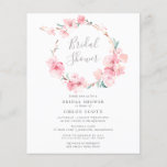 Budget Cherry Blossom Bridal Shower<br><div class="desc">Zelden vormen bloesems van de bloesem van de bloesems van de bloesem van de bloesems van de bloesem een moderne vrije vorm om vrijgezellenfeest te omringen. Zacht groene bladeren voegen een botanische aanraking toe. De grijze tekst van de sjabloon van de duif is gemakkelijk aan te passen. De uitnodiging achteraan...</div>