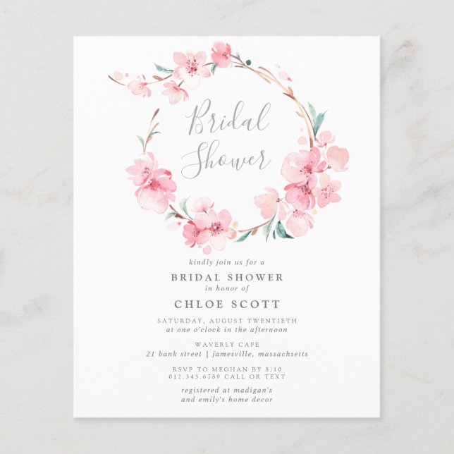 Budget Cherry Blossom Bridal Shower (Voorkant)