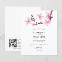 Budget Cherry Blossom Evening Party QR Code Invite