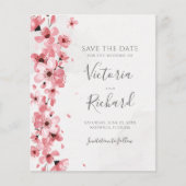 Budget Cherry Blossom Floral Wedding Save the Date (Voorkant)