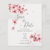 Budget Cherry Blossom Floral Wedding Save the Date (Voorkant)