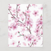 Budget Cherry Blossom & Gold Evening Party Invite (Achterkant)