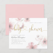 Budget Cherry Blossom Gold Floral Baby shower (Voorkant / Achterkant)