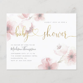 Budget Cherry Blossom Gold Floral Baby shower