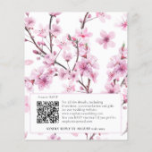Budget Cherry Blossom QR Code Avemir Invite (Achterkant)