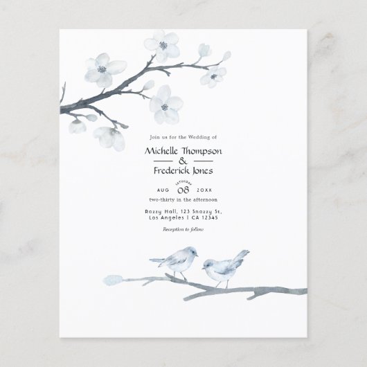 Budget Cherry Blossom Wedding Uitnodiging Flyer (Voorkant)