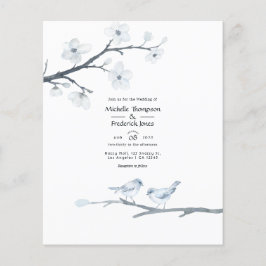 Budget Cherry Blossom Wedding Uitnodiging Flyer