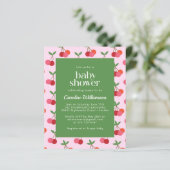 Budget Cherry Fruit Pink Green Cute Baby shower (Staand voorkant)