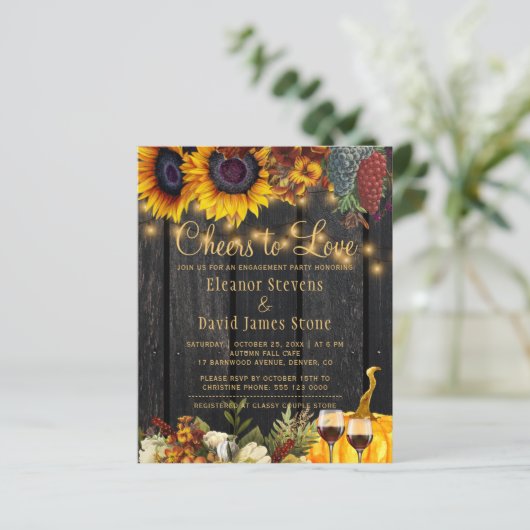 Budget Ches to Love verloving party-uitnodiging (Staand voorkant)