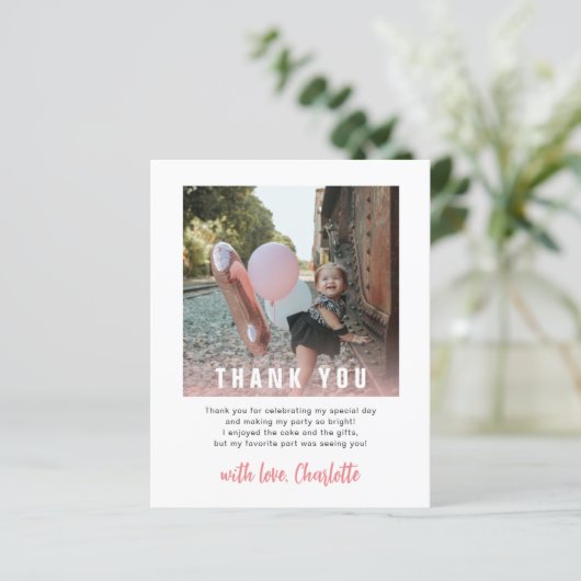 Budget Chic 1e Verjaardag Kinder Partij Dank u Kaa (Staand voorkant)