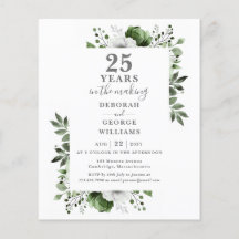 Budget Chic 25e trouwjubileum bloemenuitnodiging