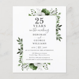 Budget Chic 25e trouwjubileum bloemenuitnodiging