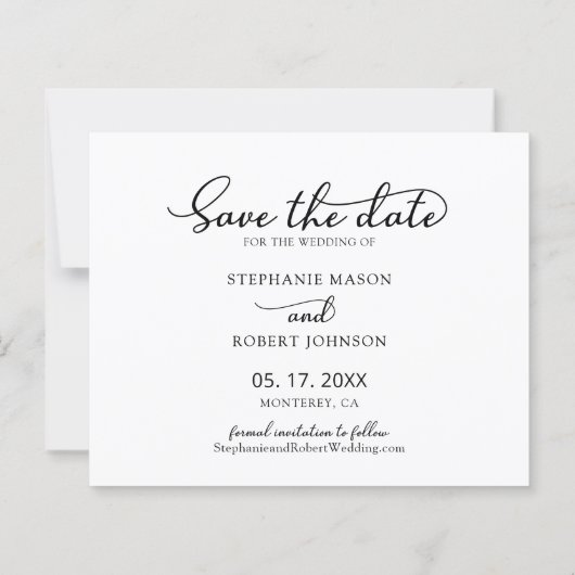 Budget Chic 3 Foto Bruiloft Save The Date Kaart