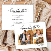 Budget Chic 3 Foto Bruiloft Save The Date Kaart