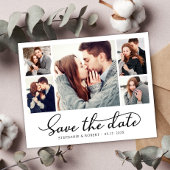 Budget Chic 5 Fotocollage Bruiloft Save the Date Aankondigingskaart