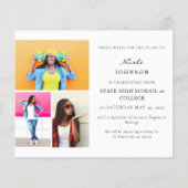 Budget Chic 5 Multi Foto Afstuderen Aankondiging (Achterkant)