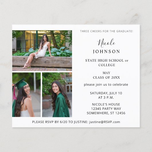 Budget Chic 5 multi-foto Afstuderen Flyer (Achterkant)