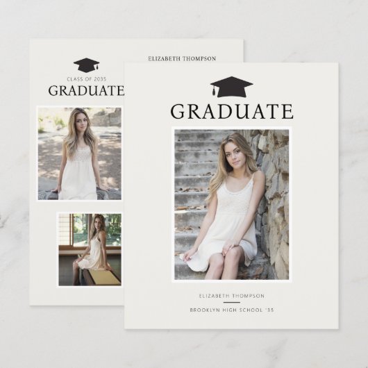 Budget Chic AFSTUDEREN Aankondiging Afstuderen fot (Voorkant / Achterkant)