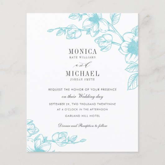 BUDGET Chic AQUA Magnolia Flower Branch Wedding (Voorkant)
