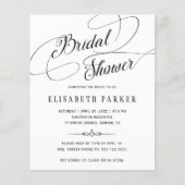 Budget-chic calligraphy bridal doucheuitnodiging flyer (Voorkant)