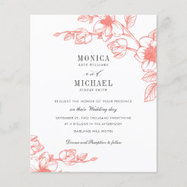 BUDGET Chic CORAL Magnolia Flower Branch Wedch