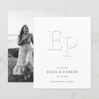 BUDGET Chic Embossed Look Wedding Save the date