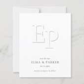 BUDGET Chic Embossed Look Wedding Save the date (Voorkant)