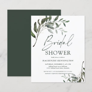 BUDGET Chic Eucalyptus Bridal Shower Uitnodiging