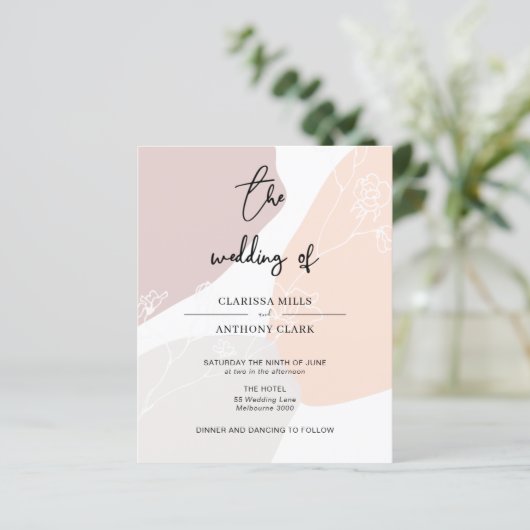 BUDGET Chic Floral Abstract Weddenschap (Staand voorkant)