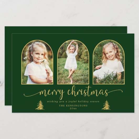 BUDGET Chic Gold Tree Arch 3 Foto met Kerstmis Kaa (Voorkant / Achterkant)