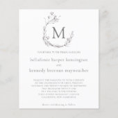 BUDGET Chic Grey White Waterverf Floral Wedding (Voorkant)