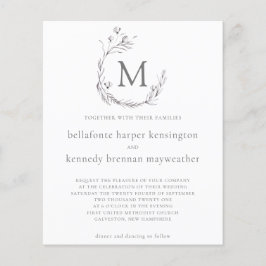 BUDGET Chic Grey White Waterverf Floral Wedding