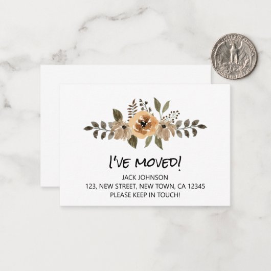 Budget & Chic Ik heb Verhuisd Aankondiging Kaart (Voorkant / Achterkant in situ)